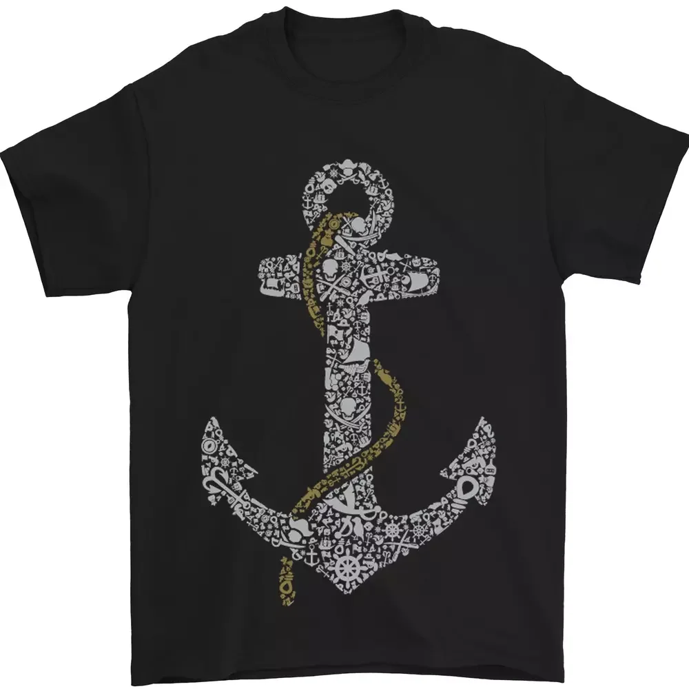 Sailing Anchor Sailor Boat Captain Ship Men's 100% Cotton  Tees Cotton Luxury brand vintage oversized