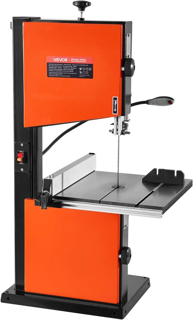 Band Saw, 10-Inch, Two-Speed Benchtop Bandsaw with 373W 1/2 HP Motor, 6 in Max Cutting Height, 13.2 x 13.4 in Cast Iron Table, w