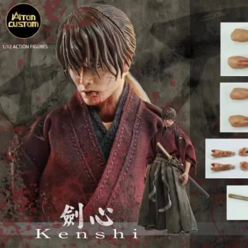 متوفر في المخزون Aton مخصص Hitokiri Battousai Rurouni Kenshin 1.5 الياقوت الأزرق الإصدار 6 بوصة 1/12 مقياس مفصلية نموذج لجسم محدود
