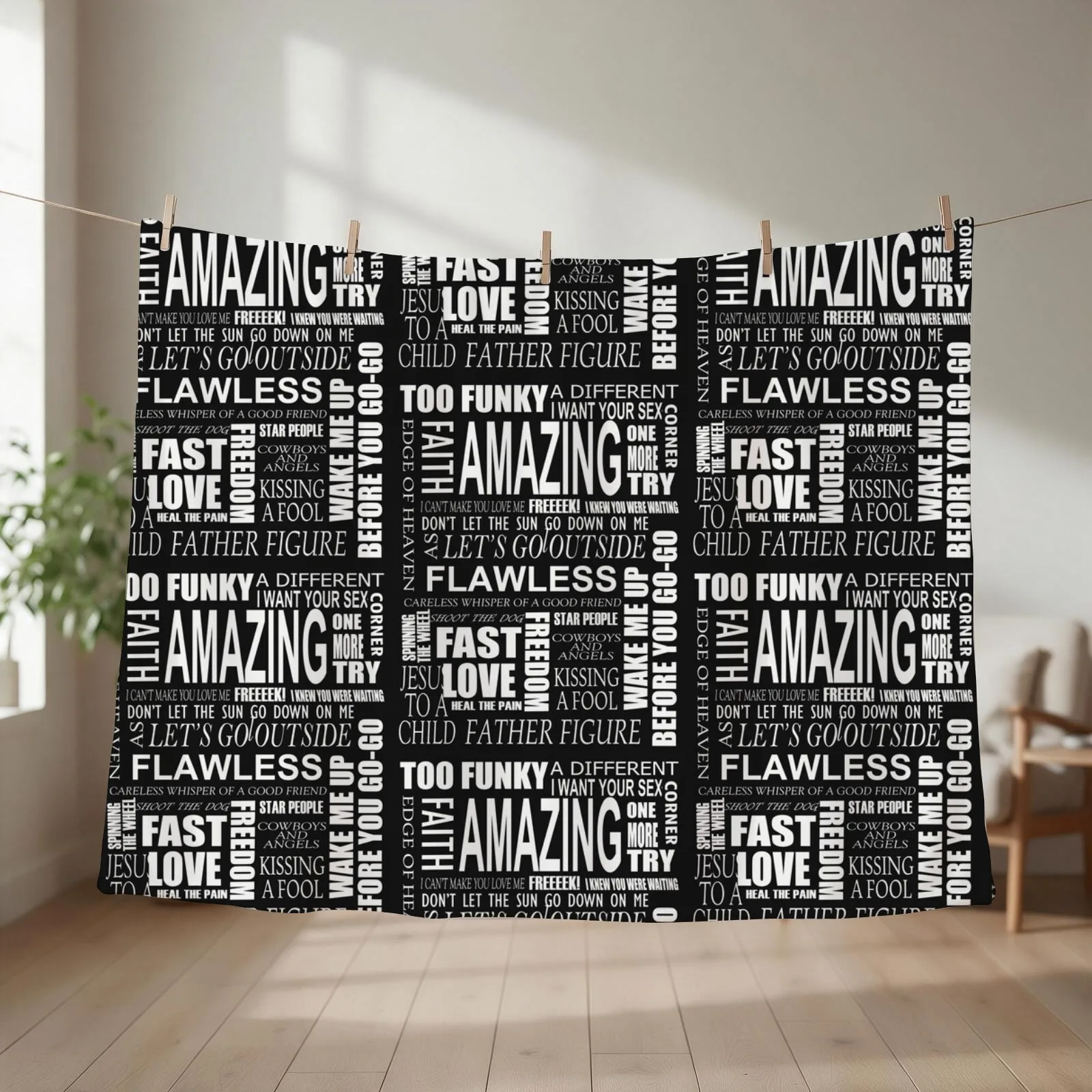 GEORGE MICHAEL LYRICS SONGS Throw Blanket Hair Sofa Quilt anime Blankets For Bed Blankets
