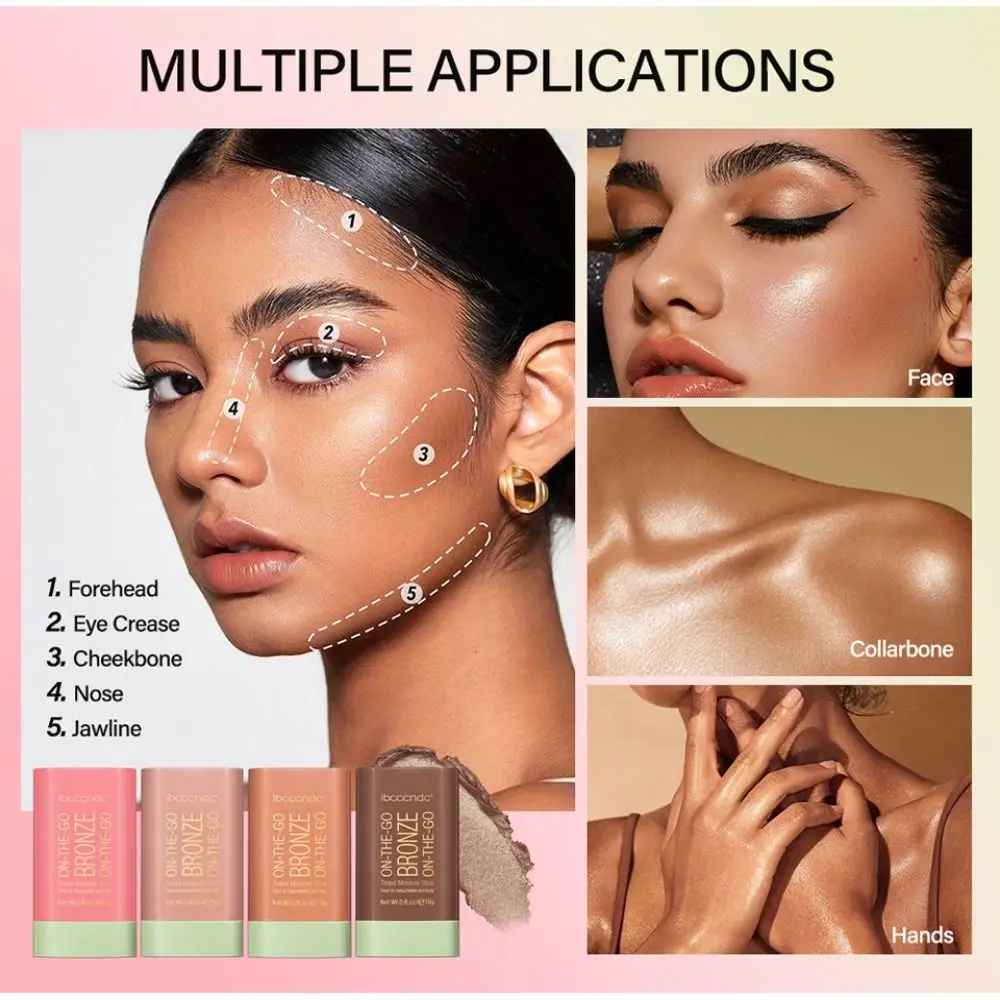 Rosto iluminando alto brilho vara blush rosto bronzer aliciamento vara conjunto à prova dwaterproof água iluminar destaque pó terno cosméticos