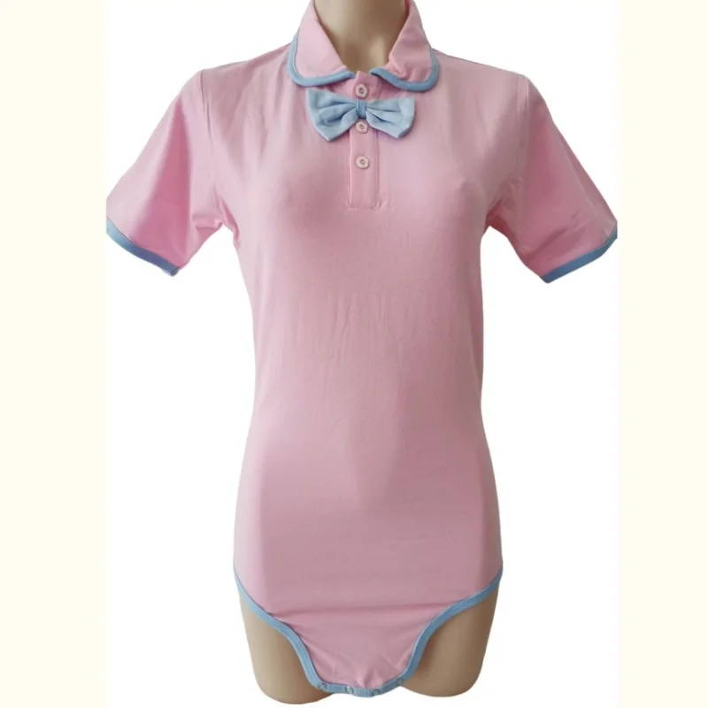 ABDL Adulto Rosa Body Arco DDLG Bambino Adulto Pagliaccetto Con Scatta Vestiti di Un Pezzo Per Adulti Tutina Coppia Casa Tute