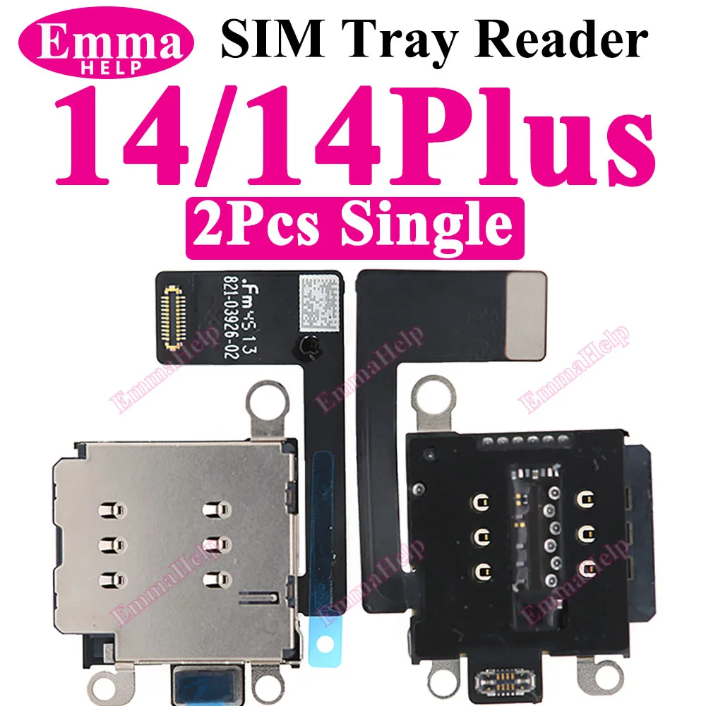 2 шт. с одним устройством чтения SIM-карт для iPhone 11 15 13 Pro Max 16 14 Plus 12 Mini XR XS, слот для SIM-карты, внутренний адаптер, гибкий кабель