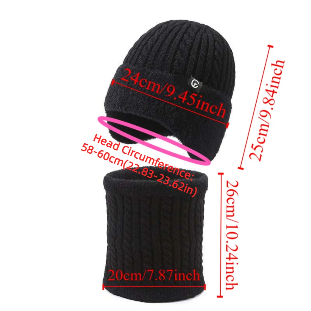 بالاكلافا قبعة الصوف وشاح وقبعة مجموعة لينة مرنة مقنعين قبعة حرارية بلون سميكة محبوك وشاح في الهواء الطلق