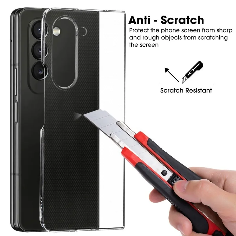 Transparent Case for Samsung Galaxy Z Fold 5/4/3/2 Folding Phone Protective Cover PC Protection Shell for Galaxy Z Fold 5 4 3 2