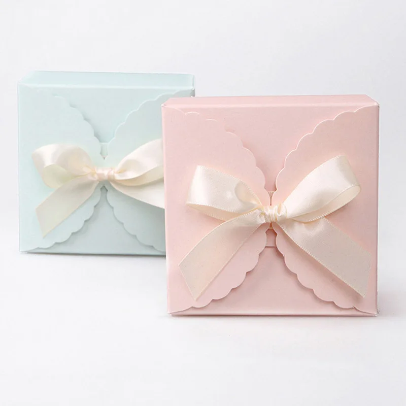 10/20Pcs Welle Solide Kraft Papier Candy Box Hochzeit Gunsten Geschenk Box DIY Klapp Verpackung Tasche Baby Dusche geburtstag Party Dekoration – Detail 6