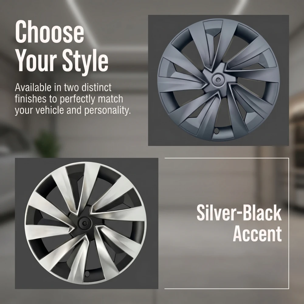 4PCS 19-Inch Wheel Cover for Tesla New Model Y Juniper Performance Hub Caps Crossflow Tire Hubcaps Full Rims Accessories 2025-26