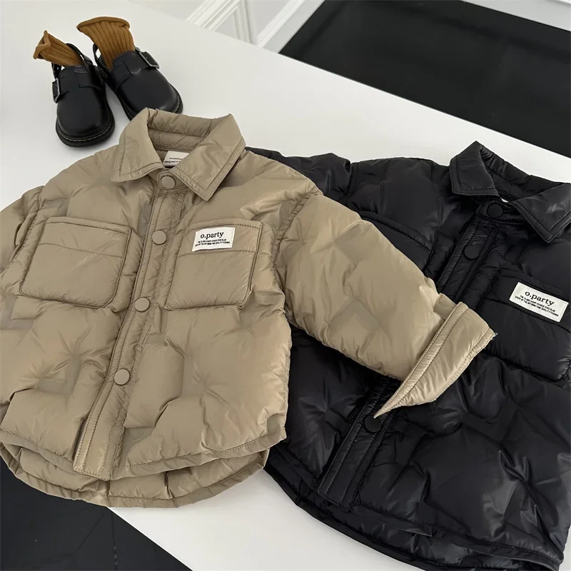 

Chen Ma Children's down Jacket 2022 Winter New Boys and Girls Handsome 90 White Duck down Shirt Baby Korean Coat Fashion