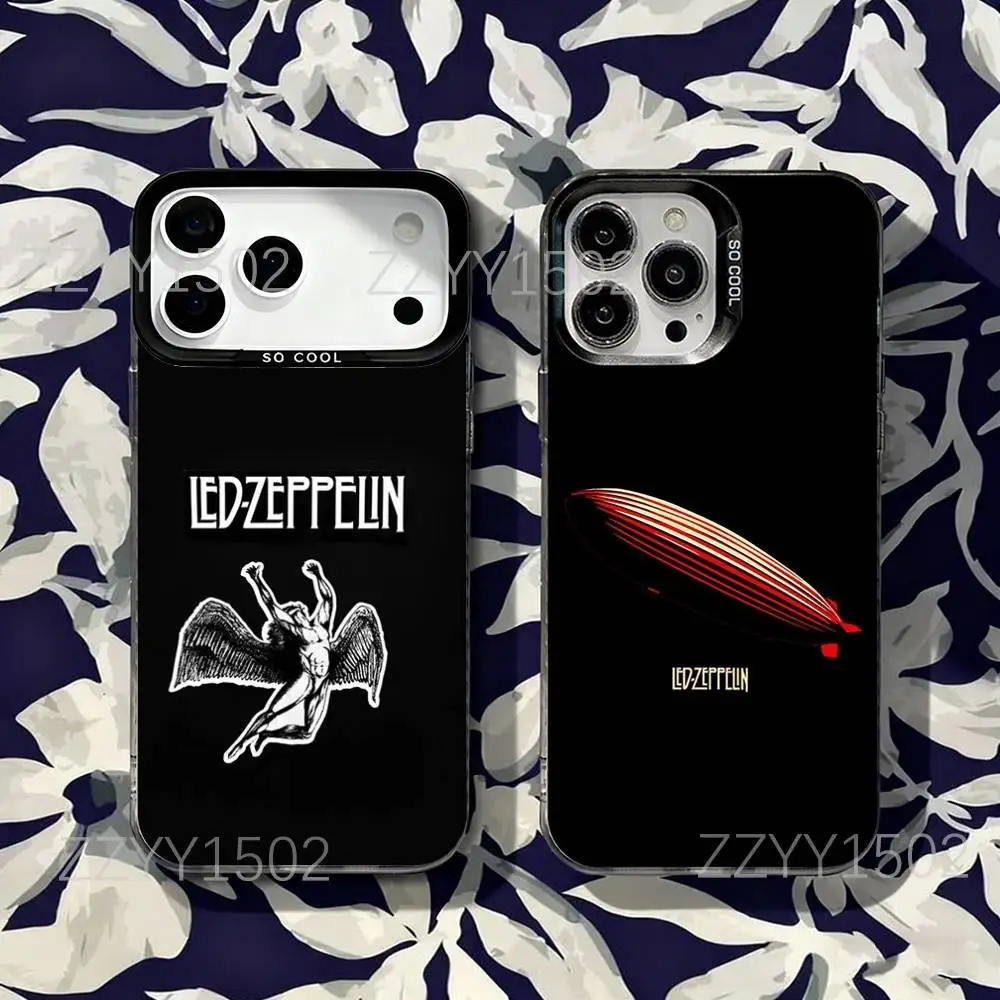 Чехол для телефона L-Led Rock Z-ZeppelinS для iPhone 17,16,15,14,13,12,X,8,Pro,Max,Plus,SE4,Air,Mini HD Black IMD Matte