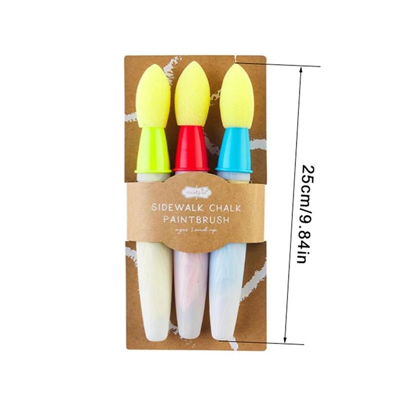 Sidewalk Chalk Paint Brush,3-Pack DIY Washable Paintbrush Bulk,Add Water To The Brush And Use Washable, Easy To Clean