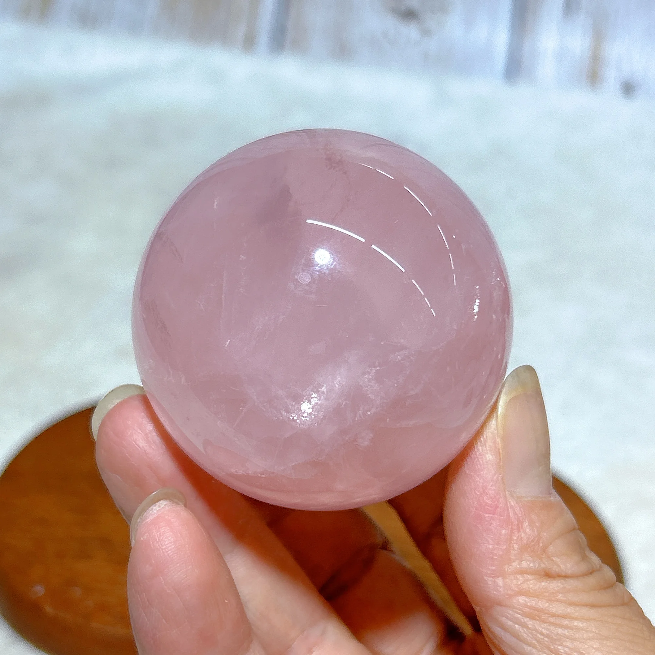 Healing Natural Crystal Flashy Rose Quartz Sphere Polished Ball High Quality Gemstones Mineral Energy Home Decorations Gift