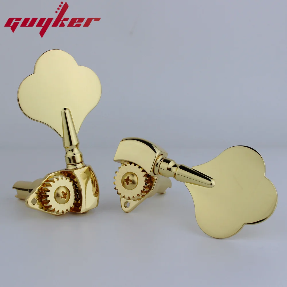 GUYKER Open Frame Electric Bass Machine Heads Tuners Gear ratio 1:20 Tuning Keys Gold