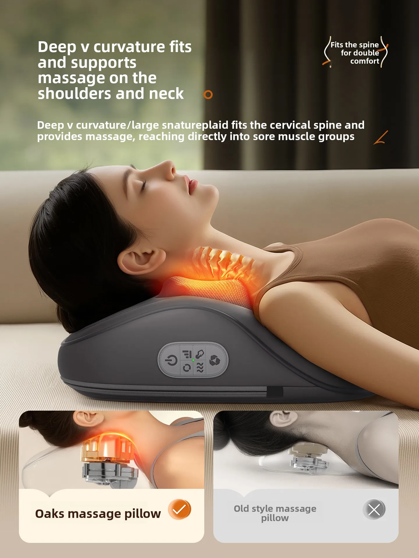Multifunctional Automatic Cervical Massage Pillow, Kneading Massager for Neck, Shoulder, Waist & Back, Home Use, Gift Option