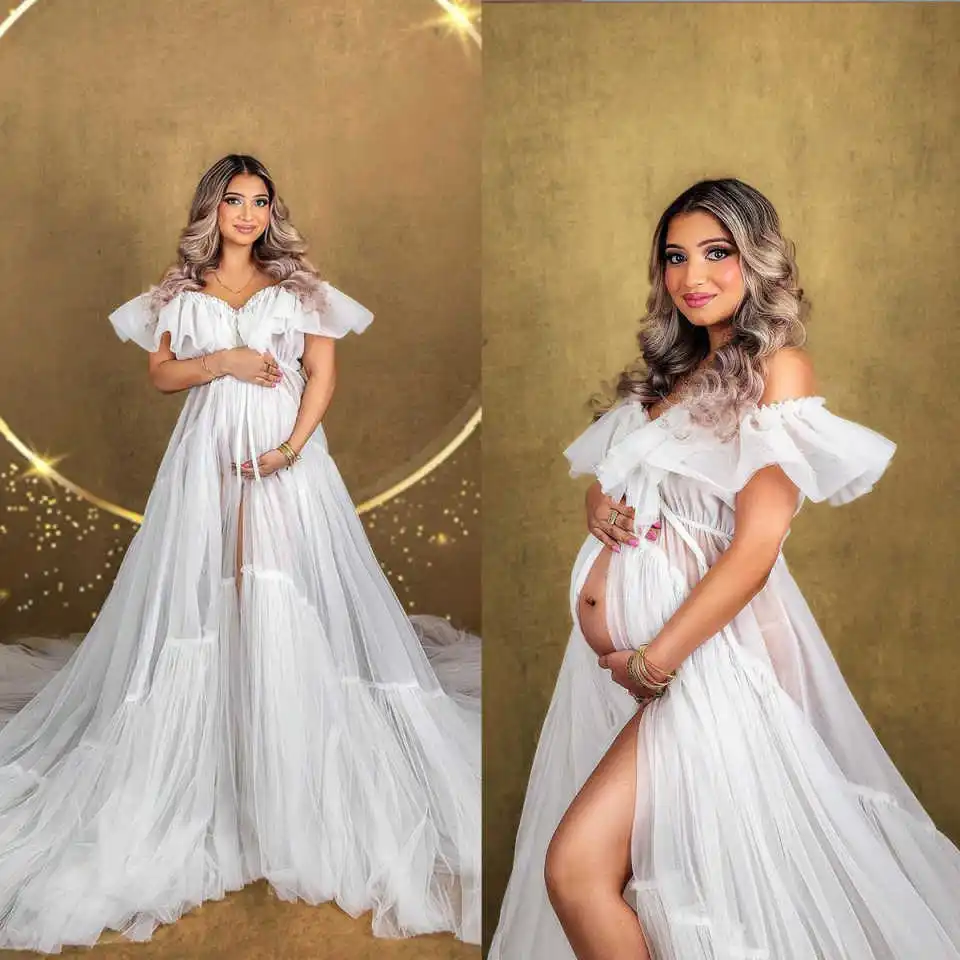 

New Design Maternity Dresses Women Robe Nightgown Sleepwear Bathrobe Maternity Dressing Gown for Photography Custom Made