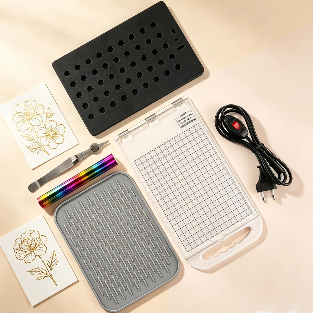 Hot Stamping Foil Press Platform Us/uk/eu Type Embossing Transfer Equipment for Paper Leather Fabric Diy Scrapbooking Foil Craft