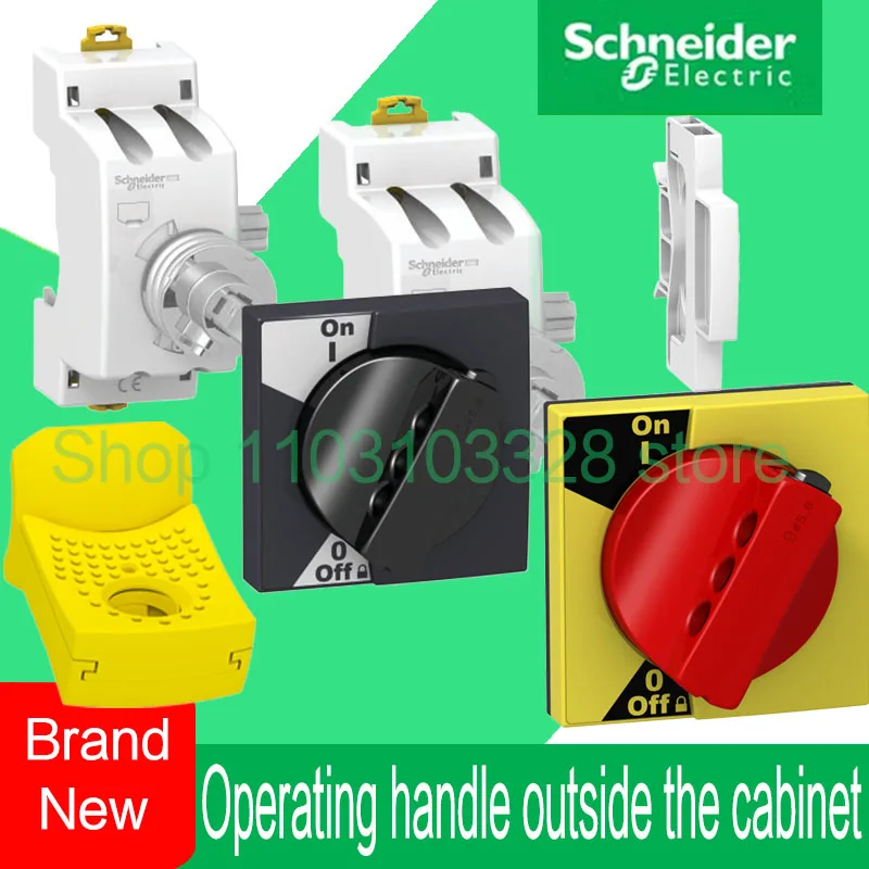 

Schneider black cabinet external operating handle with red rotation and mounting base suitable for iC65, iDPN, iINT125, iID