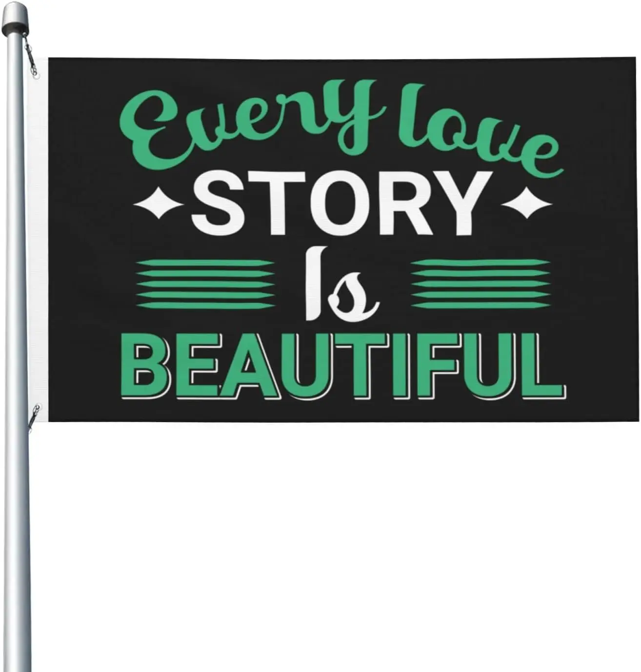 Flagnshow 100% Polyester Every Love Story Is Beautiful Flag