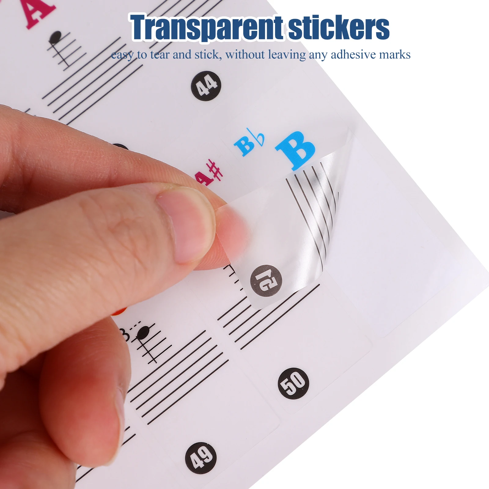 

Piano Stickers Colorful Keyboard Note Stickers for Beginners Easy to Apply Transparent Piano Keyboard Adhesive Stickers