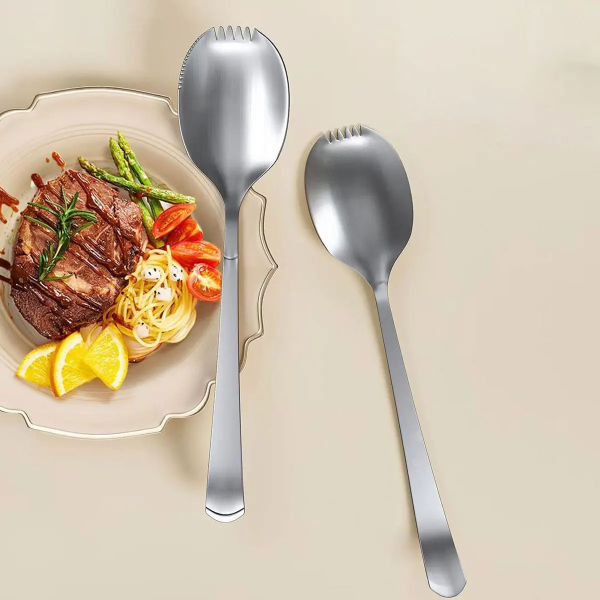 304 stainless steel serving spoon, Western-style public spoon, serving spoon, household long-handled spoon, large-sized soup spoon, 1 piece