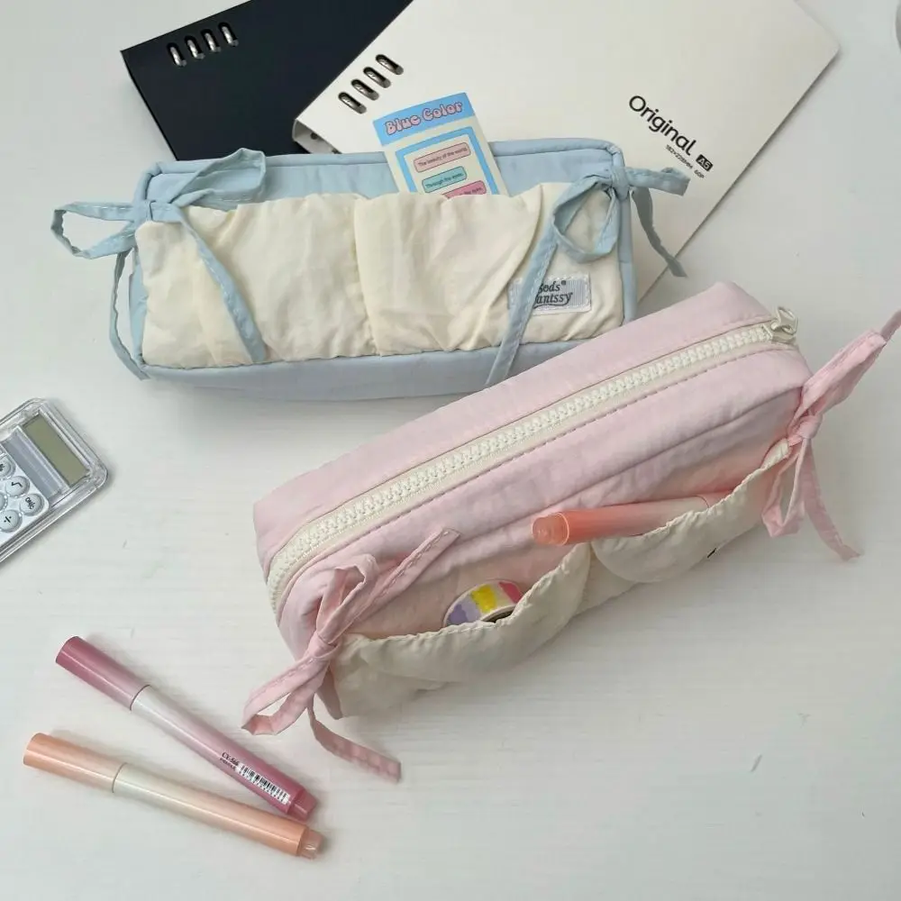 

Cute Large Capacity Candy Colored Pencil Bag Dopamine Bowknot Stationery Storage Bag Ins Fashion Pencil Case Boy/Girl