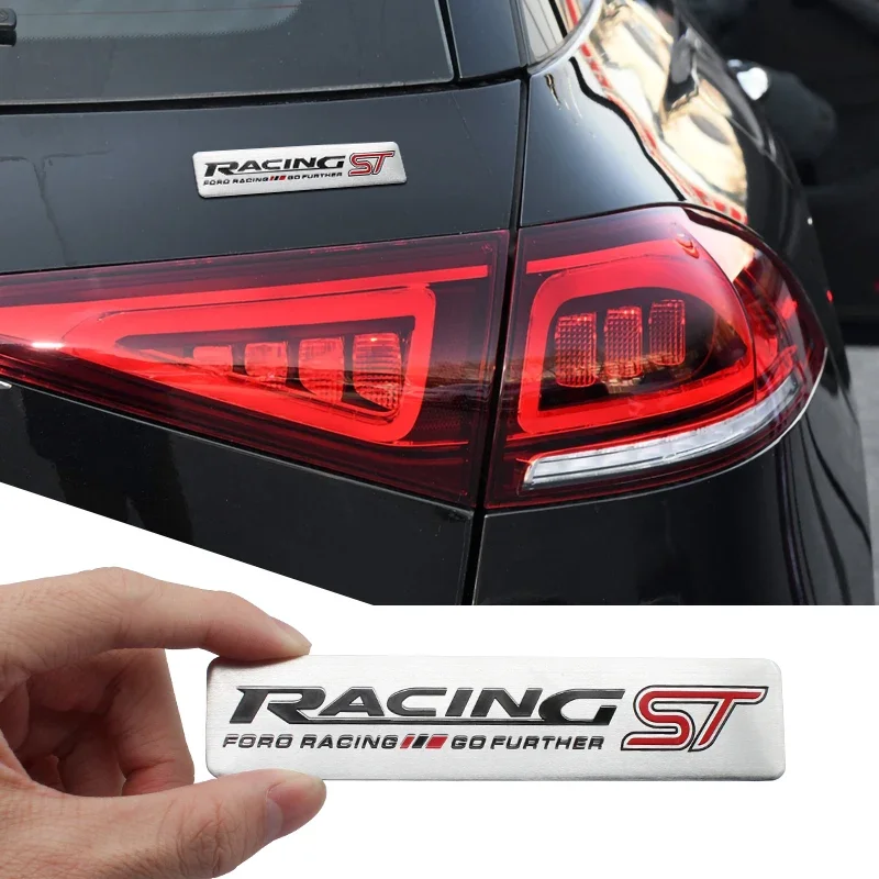 Car Styling 3D Aluminum Alloy ST Logo Emblem Car Decoration Body Sticker Decal For ST Logo Ford FOCUS MK2 MK3 Mondeo Fiesta Kuga