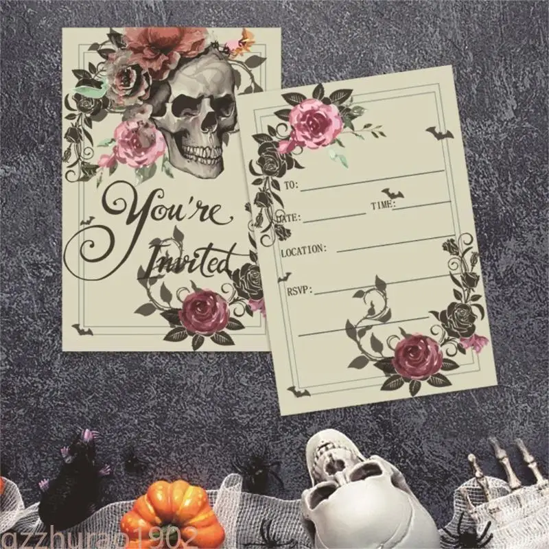 97QB 10PCS Halloween Invitation Cards 4x6in Party Invitation Card Convite PostCard