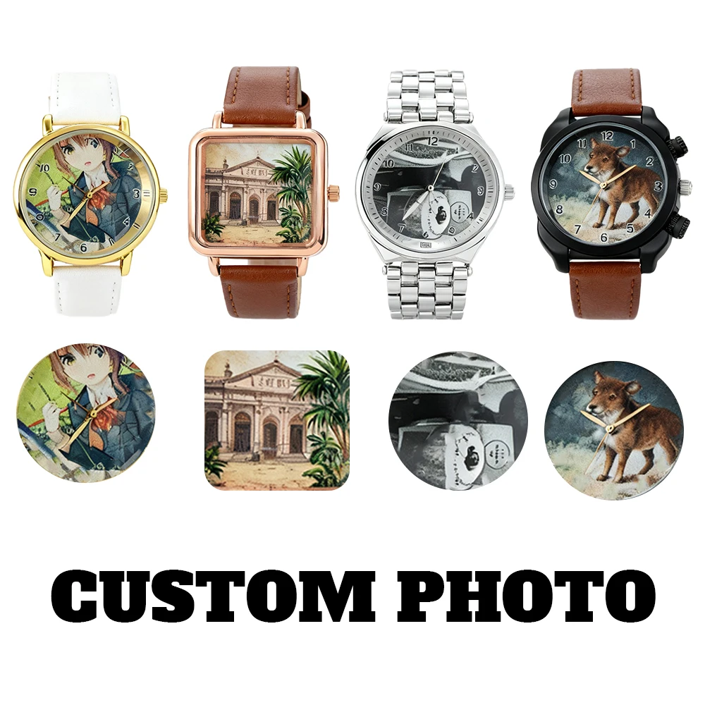 Aangepast gepersonaliseerd patroon horloge Unisex bedrukte foto Campus Punk Cool Style aangepast polshorloge Vakantie Memorial Gift