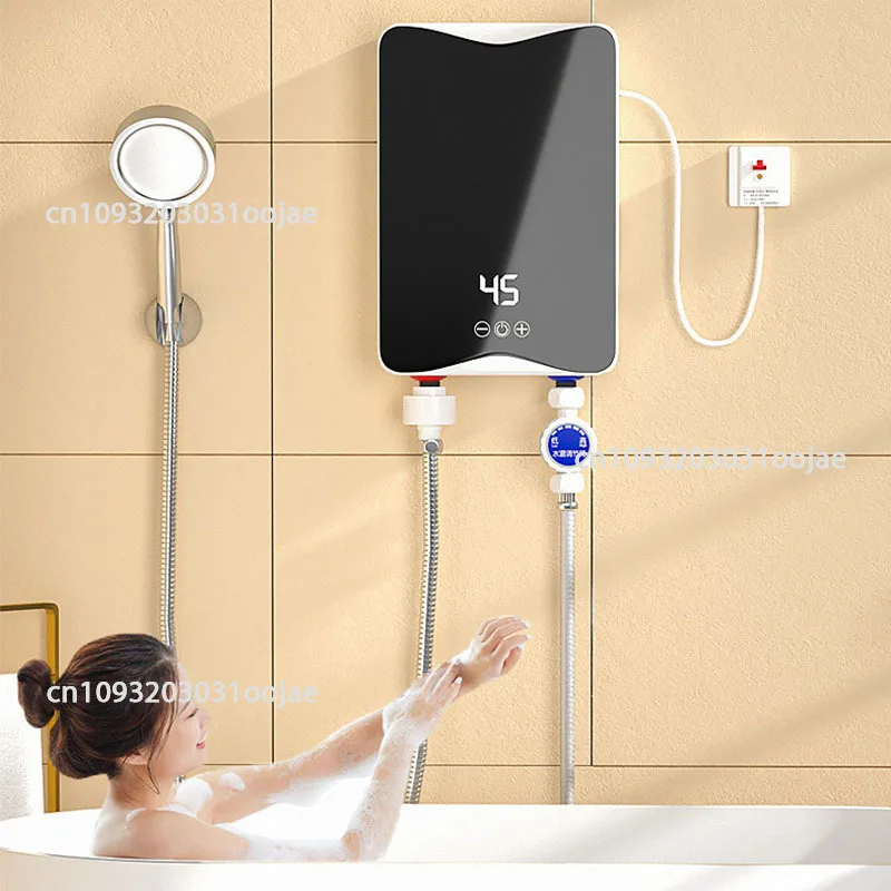 Instant Boiler for Shower 5500W Tankless Hot Water Heater Adjustable Temperature Efficient and Reliable Heating with Shower Set