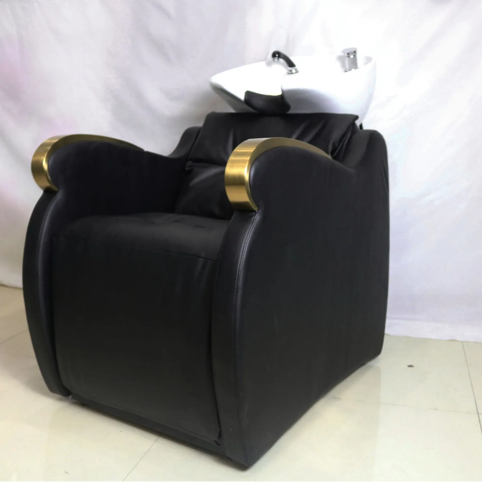 Semi-Recleaning Type Salon Shampoo Bed Hair Salon Service Equipment-Flushing Shampoo Chair and Beds