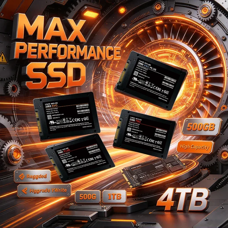 2080 EVO 2.5 Inch SATA III High SSD Internal Solid State Drive 4TB High Capacity Storage for Desktop Laptop PC
