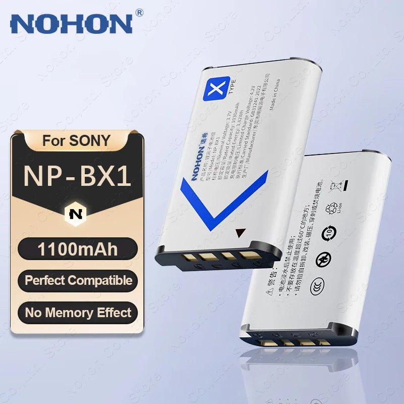 NOHON NP-BX1 NP BX1 Camera Battery for Sony ZV-1M2 RX100M7/6/5 HX50 WX350 RX1R HX90 Batterie Rechargeable Battery