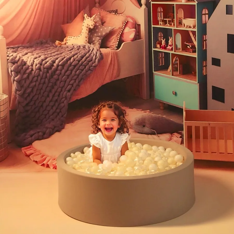 كرات حفرة كروية للأطفال الصغار ملحقات حفرة كروية بلاستيكية مقاومة للسحق ومتينة على شكل ممتع ألعاب حمام الطفل 100 قطعة