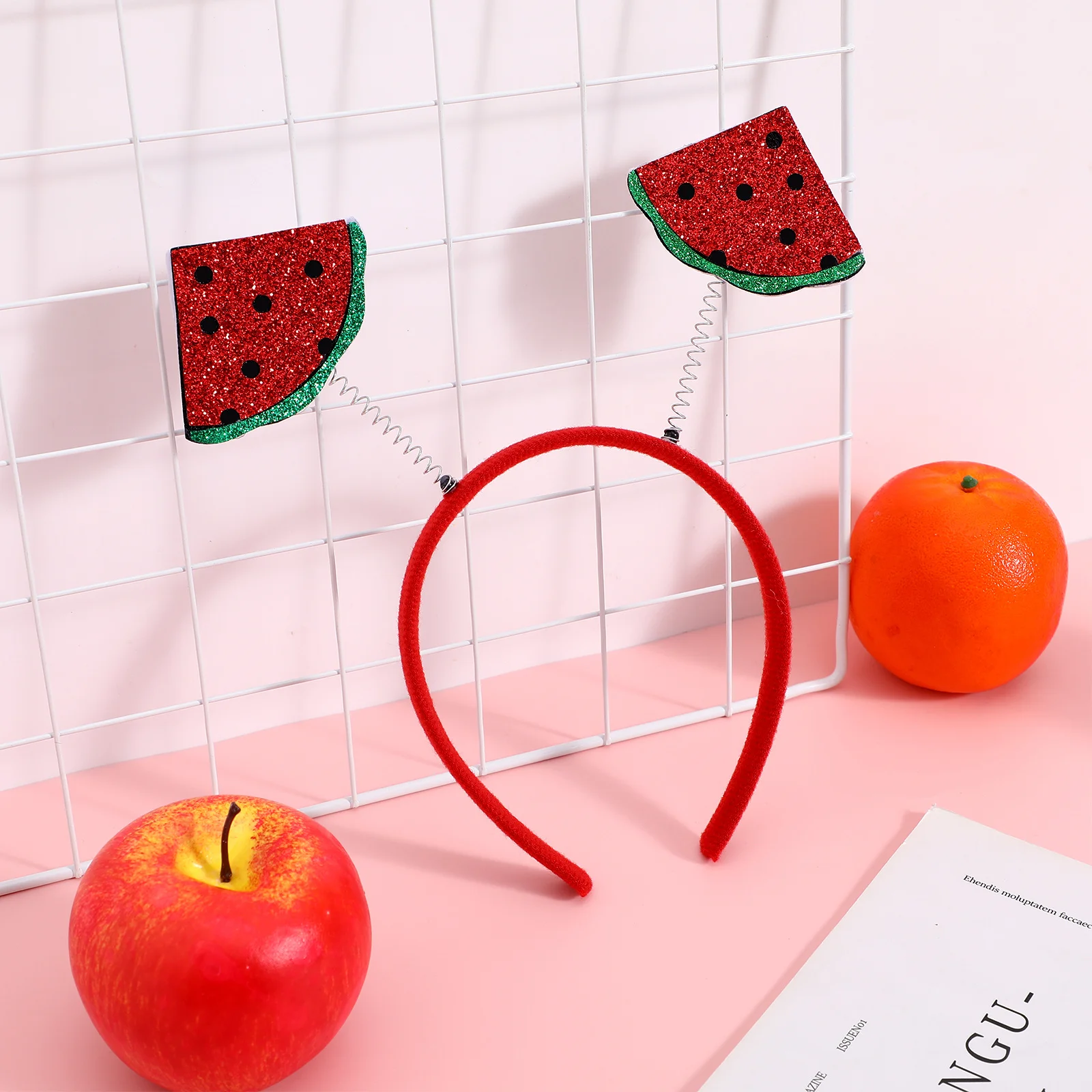 عصابة رأس على شكل فاكهة من القطن البولي بروبيلين الناعم، إكسسوارات شعر ممتعة للنساء والأطفال، غطاء رأس مزخرف لحفلات أعياد الميلاد، دعامة للصور في الغابة