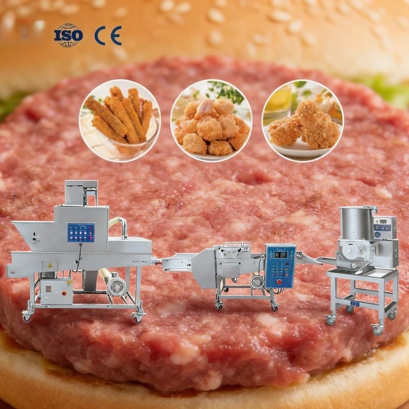 Customized Chicken Nugget Hamburger Patty Production Line Beef Meat Patty Forming Coating Processing Machine