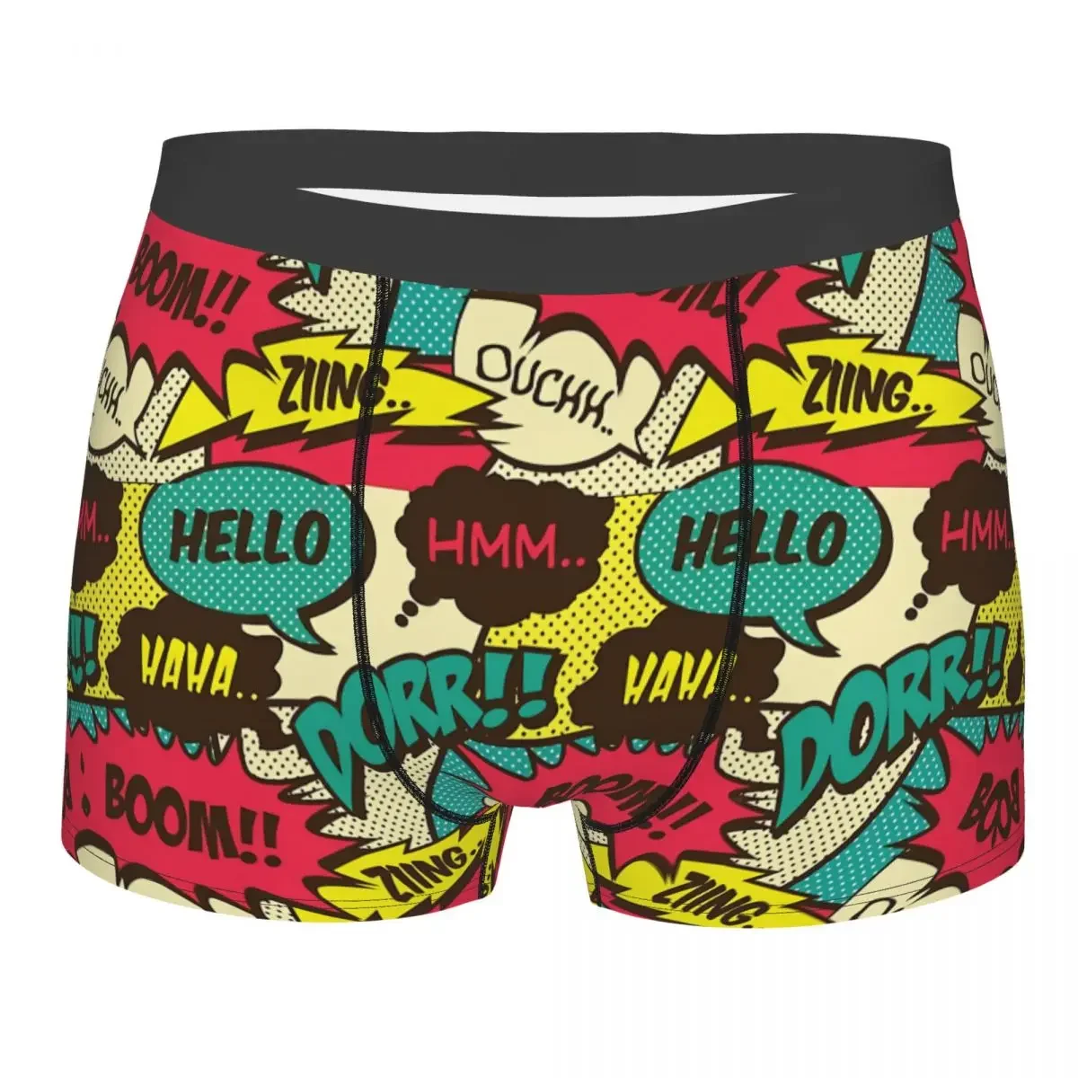 Colorful Comic Book Panels Retro Man's Boxer Briefs Comic Book Lover Breathable Funny Underwear High Quality Print Shorts Gift