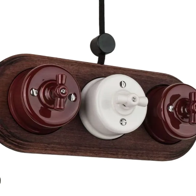 

Винтажная ретро-розетка из керамики с поворотным переключателем 16А, настенная, европейского стандарта, для домашнего декора