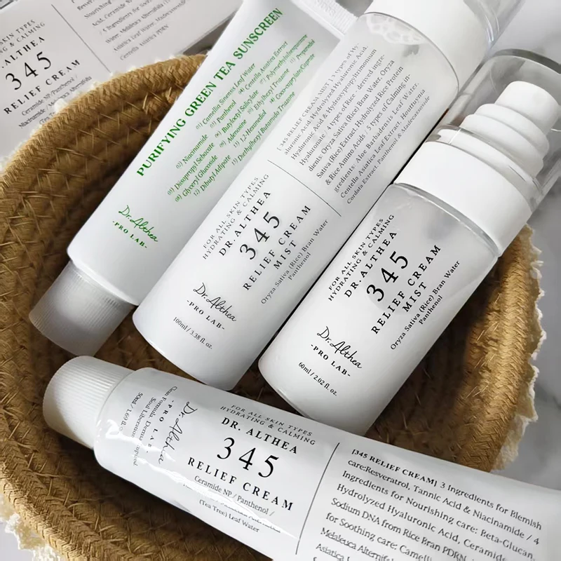 Dr. Althea 345 Cream Soothing Moisturizing Spray Green Tea Fresh Sunscreen Long Lasting Nourish Face Korean Skincare Products