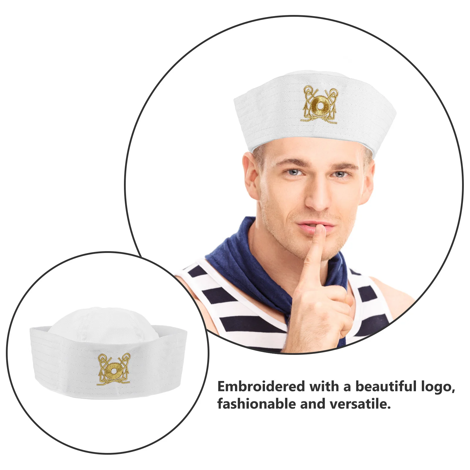 قبعة بحار من البوليستر للجنسين قابلة للتعديل للحفلات التنكرية على شكل قارب يخت وحمام السباحة وإكسسوار أزياء للنساء والرجال والكبار #1