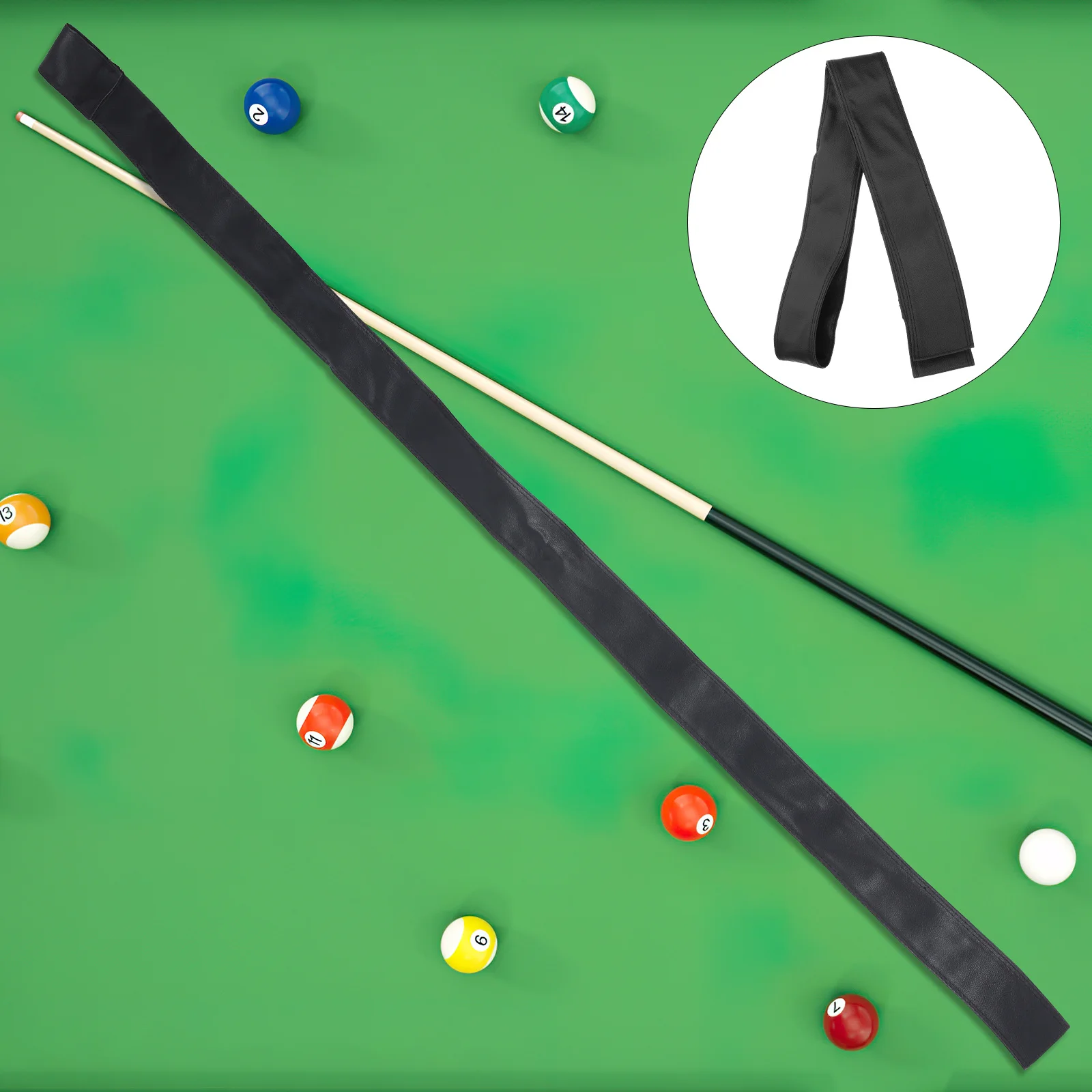 

Pool Cue Storage Bag Billiard Cue Organizer Durable PU Material Wear-Resist Vibration Reduction Portable Adjustable Strap Pool