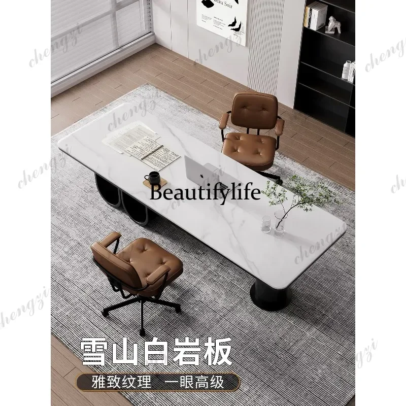 Slate desk Home computer desk Office boss desk Light luxury Modern high-end modern simplicity p182
