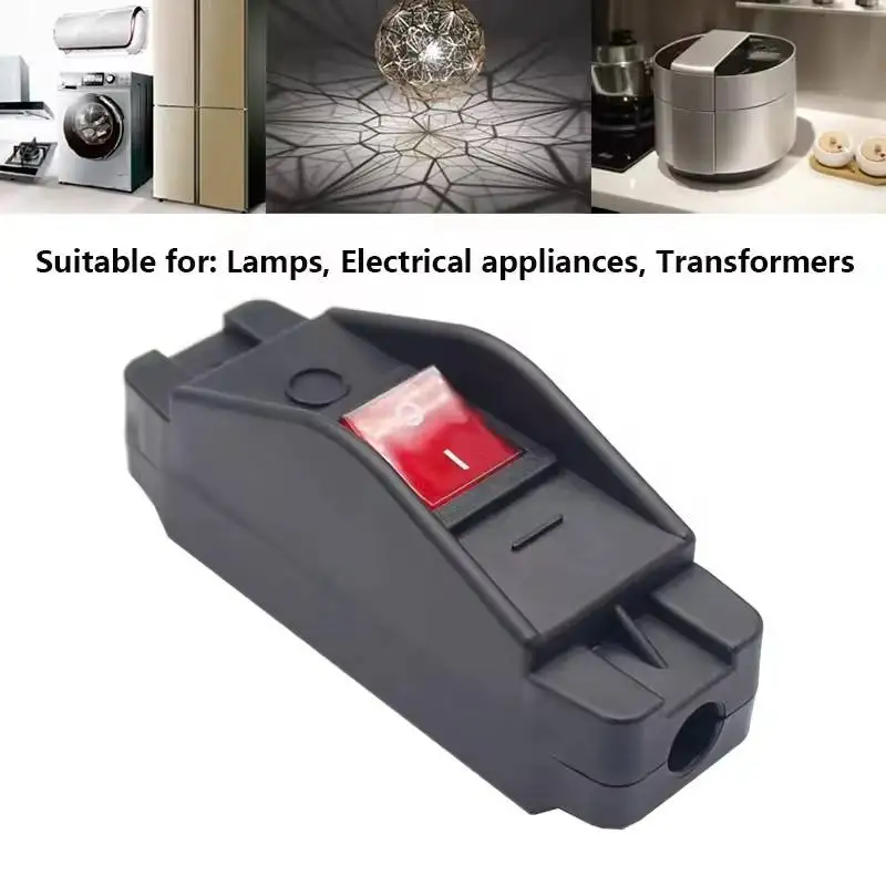 For High Power Lamp or Equipment 1-5Pcs Inline Cord Switch 16A AC125V/250V Large Current in-Line on/Off Rocker Appliance Switch
