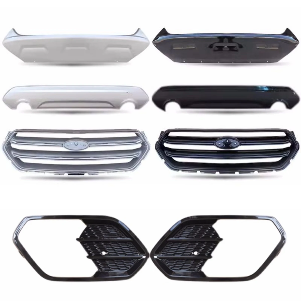 

Trim Panel for Ford Kuga Escape 13-20 Top Grill Front Rear Bottom Trim Panel Fog Light Frame Surround Car Accessories