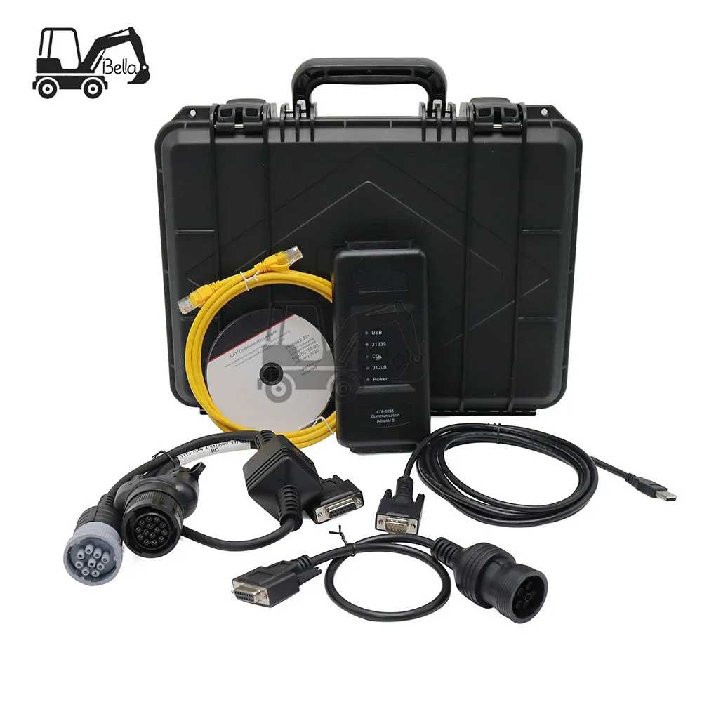 For Caterpillar ET4 478-0235 5385051 4780235 Ethernet Version Diagnostic Tool Communication Adapter Truck Heavy Duty Scanner