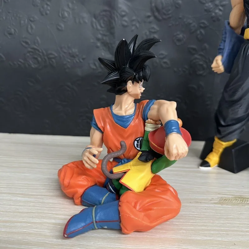 Bandai Dragon Ball Anime Figure Son Goku Son Gohan Father-son Hugging Posture Model Doll Figurines Gifts Desktop Ornaments Toy