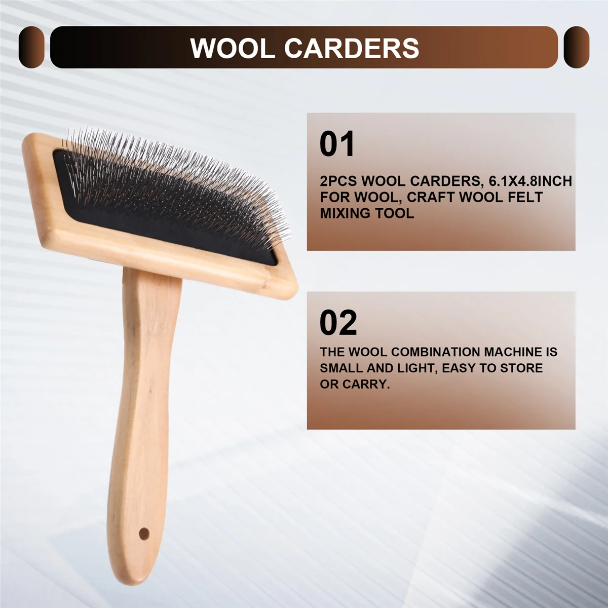 BVBV 2 шт. шерстяные карточки, большие ручные карточки размером 6,1 x 4,8 дюйма для шерсти, инструмент для смешивания шерстяного фетра для рукоделия, щетка для нарезки домашних животных