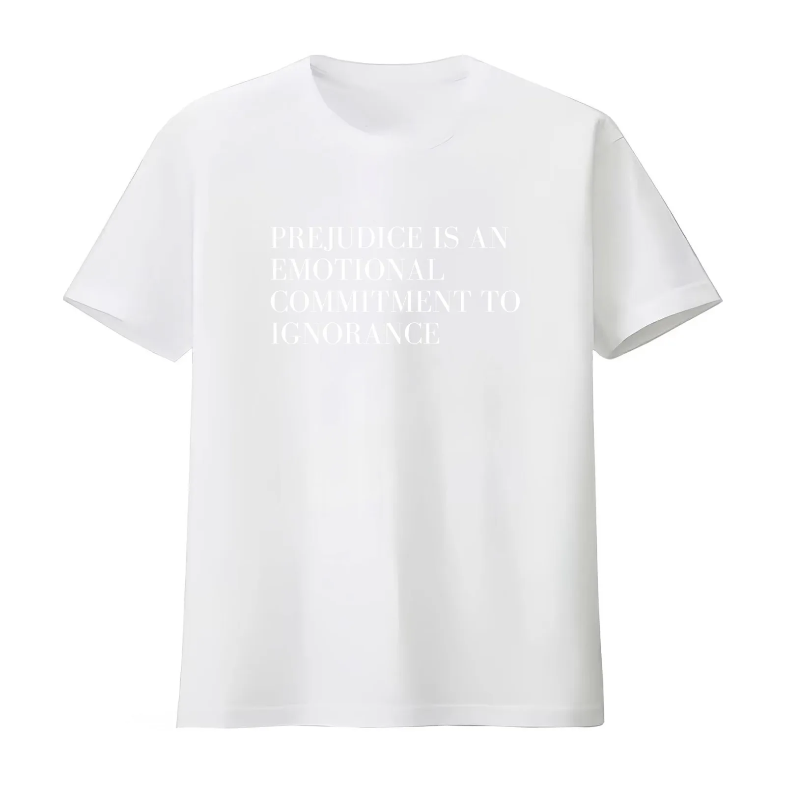prejudice is an emotional commitment to ignorance shirt T-Shirt Summer Casual Cotton Tee Oversized Streetwear Tops