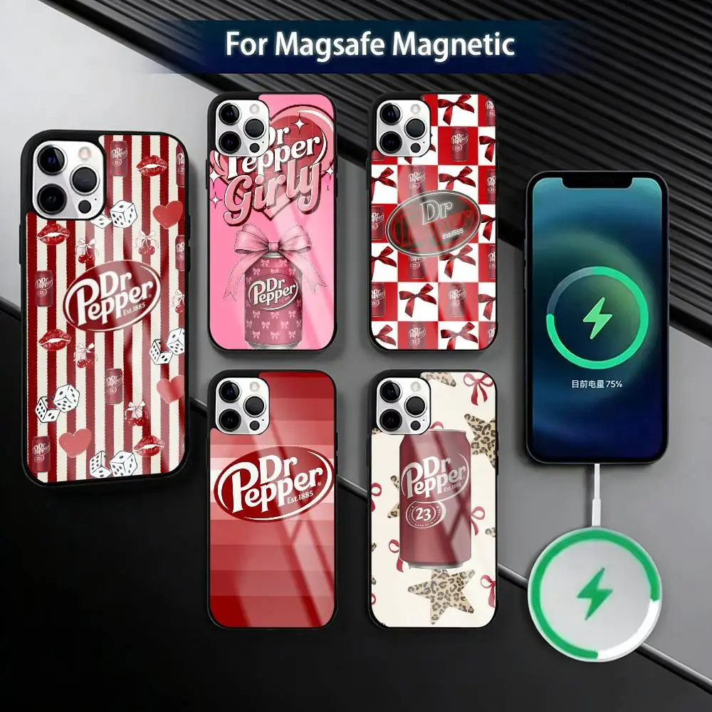 

Cherry D-Drink Dr Pepper suger Phone Case For iPhone17,16,15,14,13,12,11 Plus,Pro Magnetic with Magsafe Wireless Charging