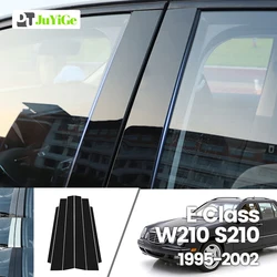 For Mercedes Benz E Class W210 S210 1995-2002 1996 Bright Black Carbon Fibre Window Door B C Sticker