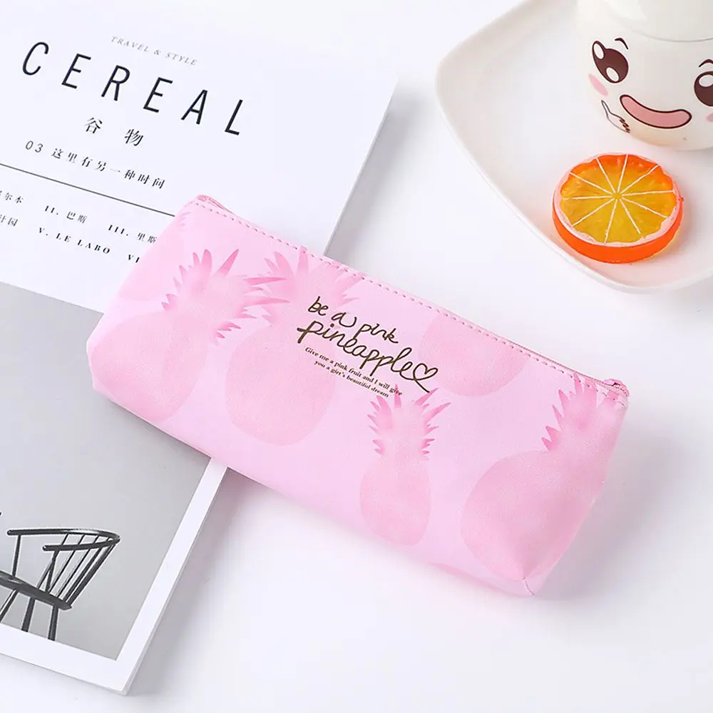 

Creative Kids Gifts Student Stationery Pencil Box School Supplies Pineapple Pencil Bag Pen Bag Pu Pencil Case Storage Bag