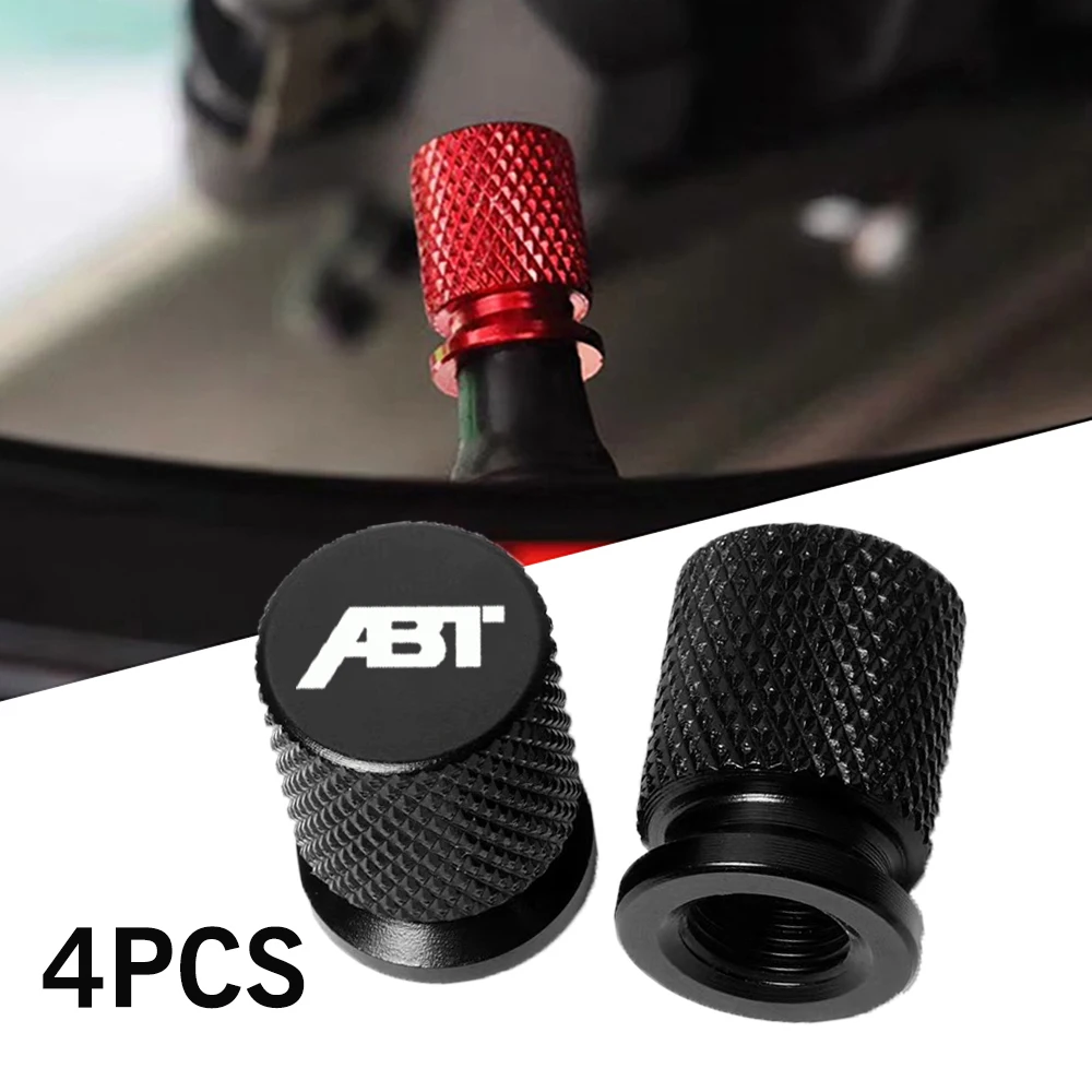 4pcs Car Wheel Tire Valve Caps Tyre Stem Covers Aluminum Alloy for ABT VW Audi TT A3 A4 A5 Q7 Allroad Quattro RS6 R8 Golf Polo